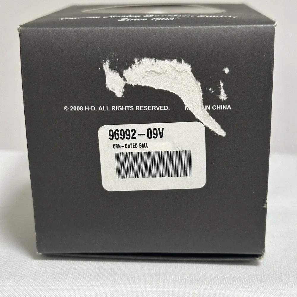 HARLEY-DAVIDSON 2008 White‎ Glass Ball Holiday Ornament 96992-09V, 3